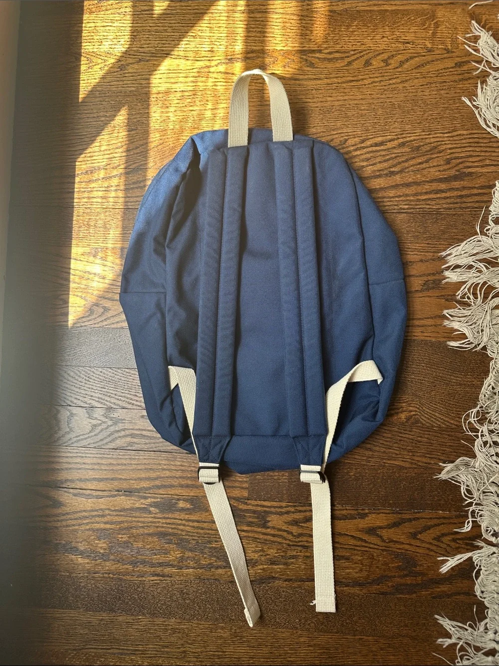 HOMAGE Navy Canvas Backpack with Cream Straps